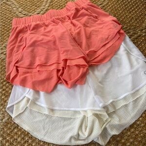 Calia Women’s Layered Athletic Shorts Bundle / Lot - Coral and White